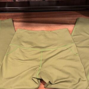Girlfriend Collective Olive Green High-Waisted Leggings